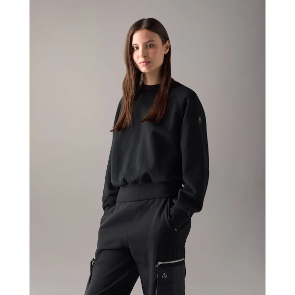 Moose Knuckles YYZ Crewneck Sweatshirt in Black | Long Sleeve | Luxury Shoes 