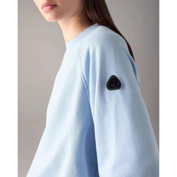 Moose Knuckles YYZ Crewneck Sweatshirt in Blue Ice | Long Sleeve | Luxury Shoes 