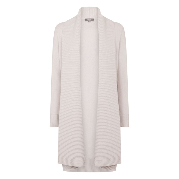 N.Peal Abbey Cashmere Cardigan in Snow Grey | Cardigan | Luxury Shoes 