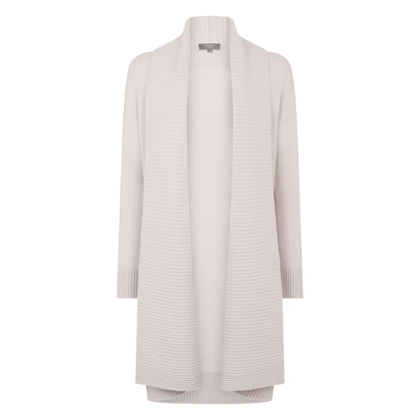 Abbey Cashmere Cardigan in Snow Grey