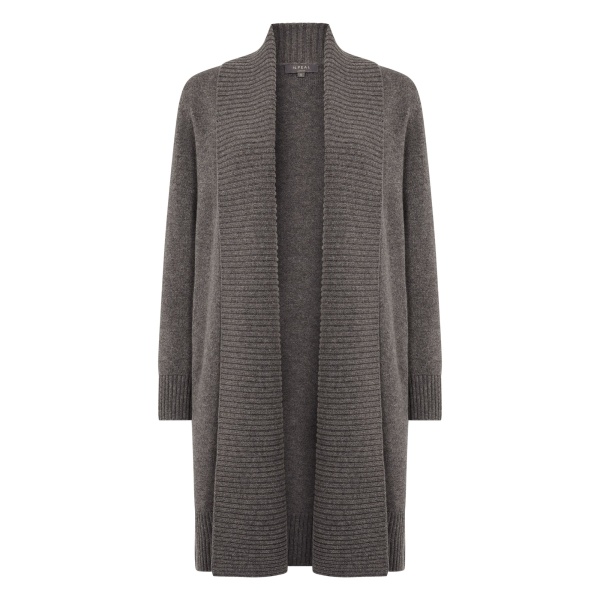 N.Peal Abbey Cashmere Cardigan in Wood Smoke Brown | Cardigan | Luxury Shoes 