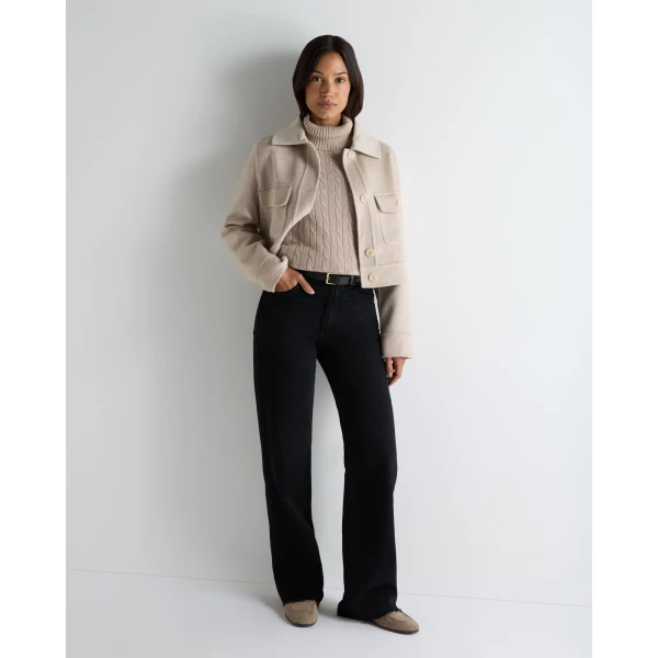 N.Peal Adelyn Cable Roll Cashmere Jumper in Cashew Brown