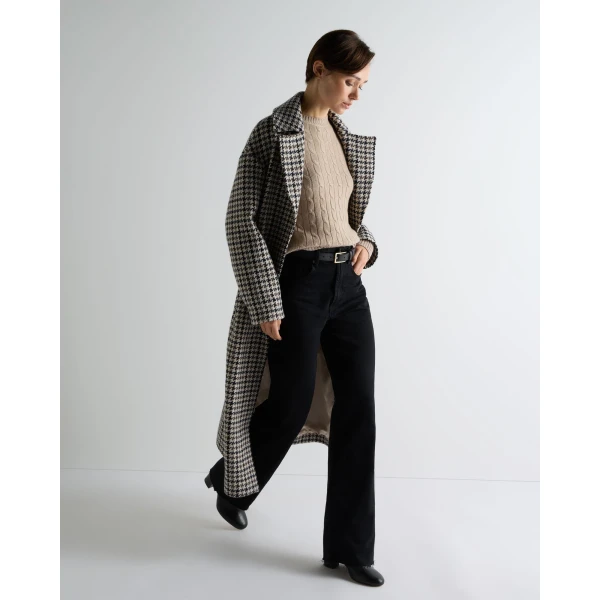 N.Peal Adelyn Cable Round Neck Cashmere Jumper in Cashew Brown