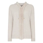 N.Peal Alicia Fur Trim Cashmere Hoodie in Pebble Grey | Hoodies | Luxury Shoes 