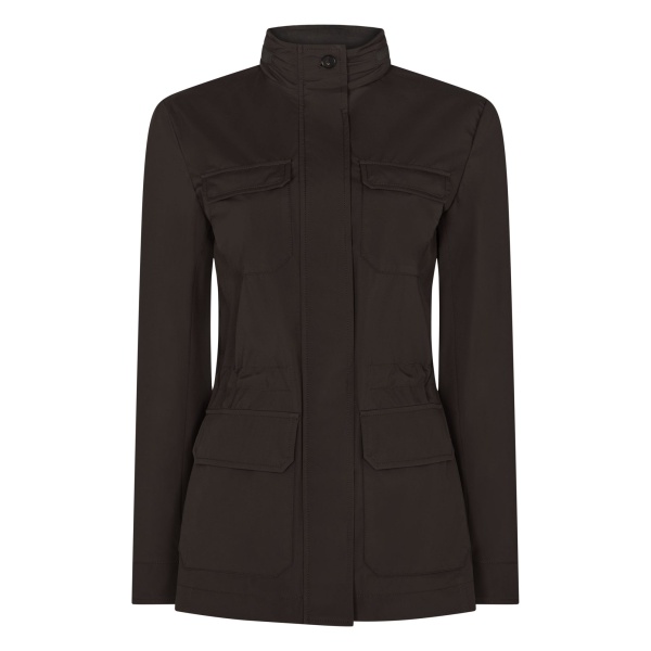 N.Peal Avola Weatherproof Jacket in Chocolate Brown | Jackets | Luxury Shoes 