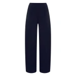 N.Peal Barrel Leg Cotton Blend Trouser in Navy Blue | Tailored pants | Luxury Shoes 