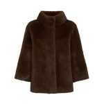 N.Peal Bracelet Sleeve Faux Mink Jacket in Brown | Jackets | Luxury Shoes 