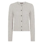 N.Peal Cable Cashmere Cardigan in Cashmere Grey Melange | Cardigan | Luxury Shoes 