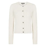 N.Peal Cable Cashmere Cardigan in New Ivory White | Cardigan | Luxury Shoes 