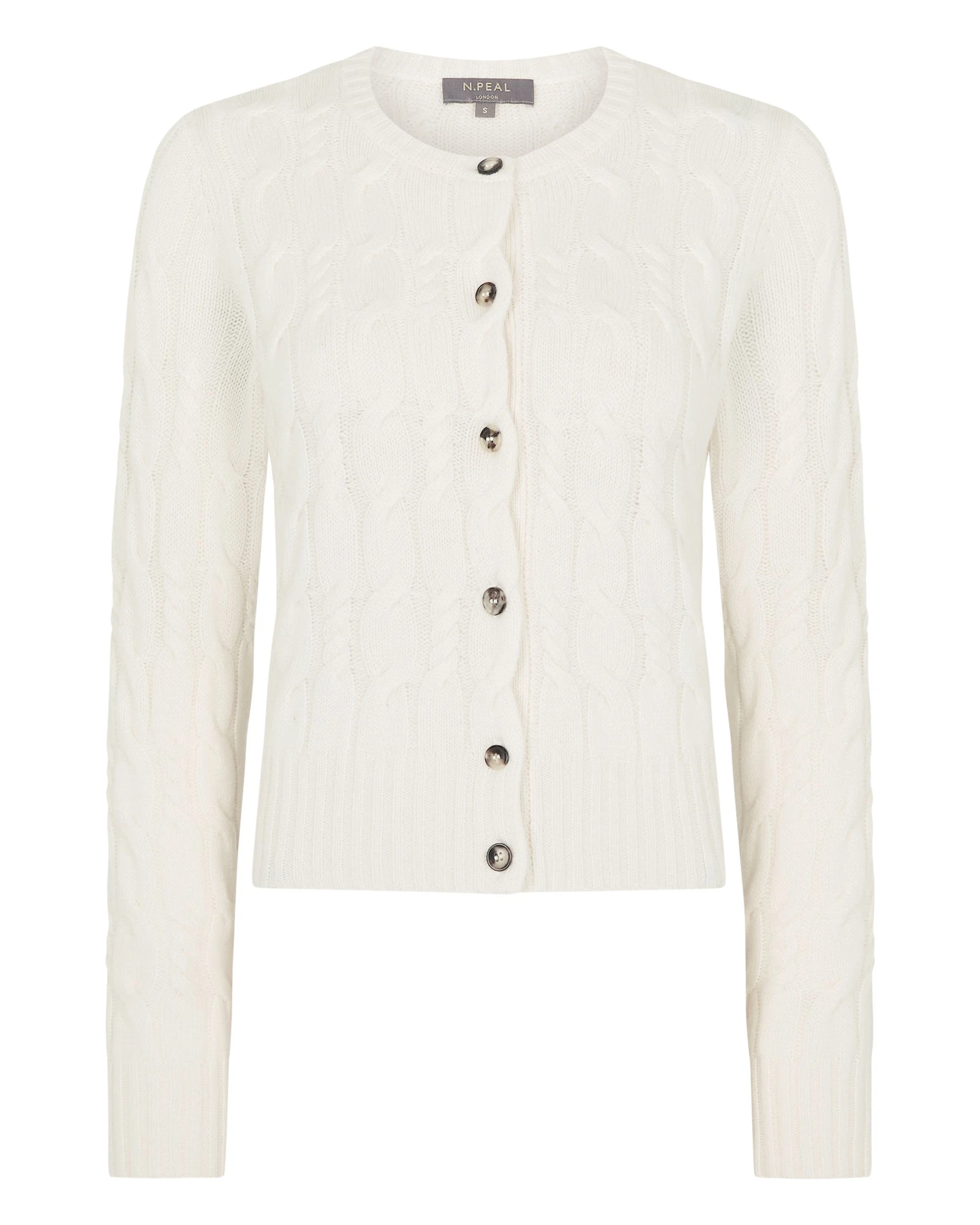 N.Peal Cable Cashmere Cardigan in New Ivory White N.Peal Cable Cashmere Cardigan in New Ivory White | Cardigan | Luxury Shoes