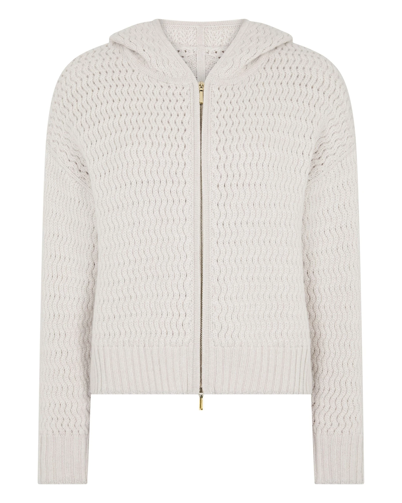 N.Peal Cashmere Chevron Cashmere Hoodie With Lurex in Frost White Sparkle N.Peal Cashmere Chevron Cashmere Hoodie With Lurex in Frost White Sparkle | Hoodies | Luxury Shoes