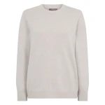 N.Peal Cashmere Crew Neck Jumper in Arctic Grey Melange | Sweaters | Luxury Shoes 
