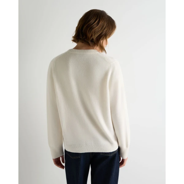 N.Peal Cashmere Crew Neck Jumper in New Ivory White