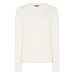 N.Peal Cashmere Crew Neck Jumper in New Ivory White | Sweaters | Luxury Shoes 
