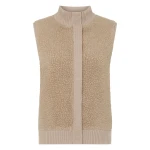 N.Peal Cashmere Shearling Gilet in Cashew Brown | Vests | Luxury Shoes 