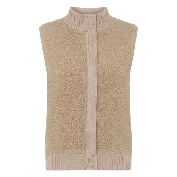 Cashmere Shearling Gilet in Cashew Brown