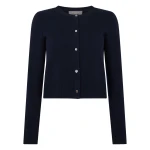 N.Peal Chunky Crop Cashmere Cardigan in Navy Blue | Cardigan | Luxury Shoes 