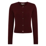N.Peal Chunky Crop Cashmere Cardigan in Rustic Red | Cardigan | Luxury Shoes 