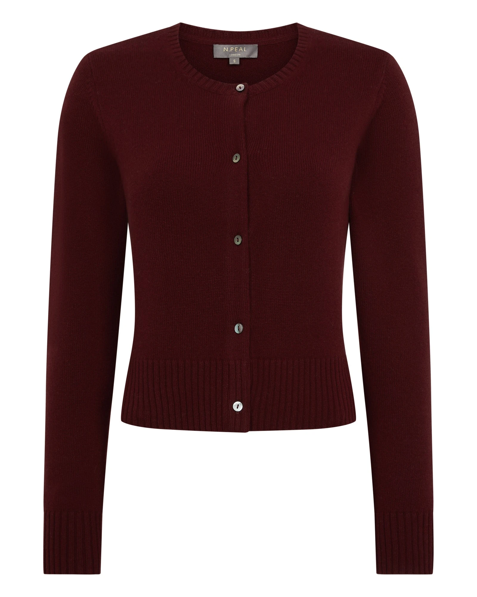 N.Peal Chunky Crop Cashmere Cardigan in Rustic Red N.Peal Chunky Crop Cashmere Cardigan in Rustic Red | Cardigan | Luxury Shoes