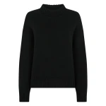 N.Peal Chunky Funnel Neck Cashmere Jumper in Black | Turtlenecks | Luxury Shoes 
