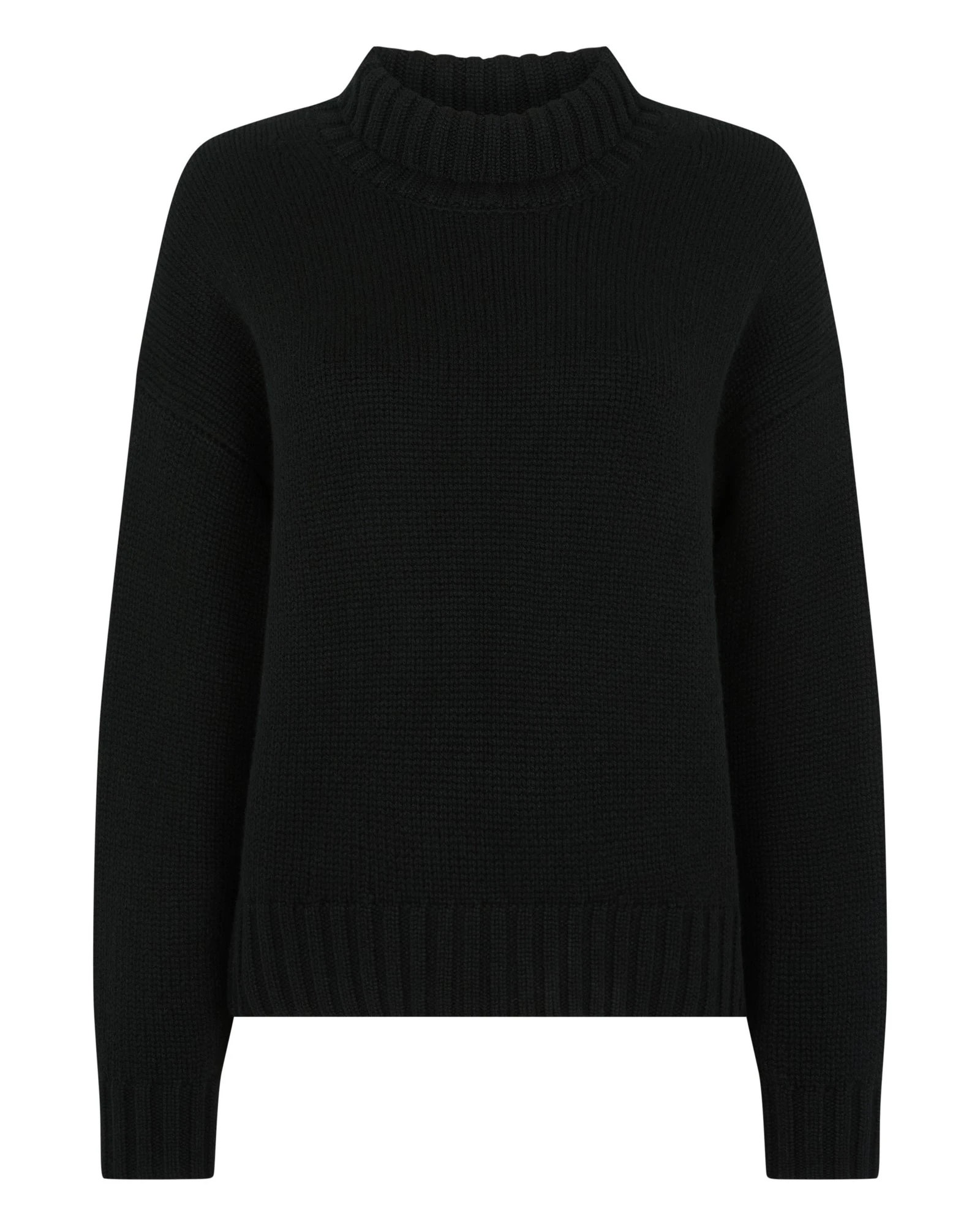 N.Peal Chunky Funnel Neck Cashmere Jumper in Black N.Peal Chunky Funnel Neck Cashmere Jumper in Black | Turtlenecks | Luxury Shoes