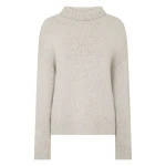 N.Peal Chunky Funnel Neck Cashmere Jumper in Cashmere Grey Melange | Turtlenecks | Luxury Shoes 