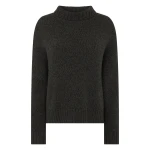 N.Peal Chunky Funnel Neck Cashmere Jumper in Grey Moss Melange | Turtlenecks | Luxury Shoes 
