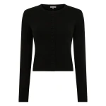 N.Peal Covered Button Cashmere Cardigan in Black | Cardigan | Luxury Shoes 
