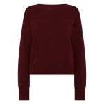 N.Peal Crop Boat Neck Cashmere Jumper in Rustic Red | Sweaters | Luxury Shoes 