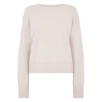 N.Peal Crop Boat Neck Cashmere Jumper in Snow Grey | Sweaters | Luxury Shoes 