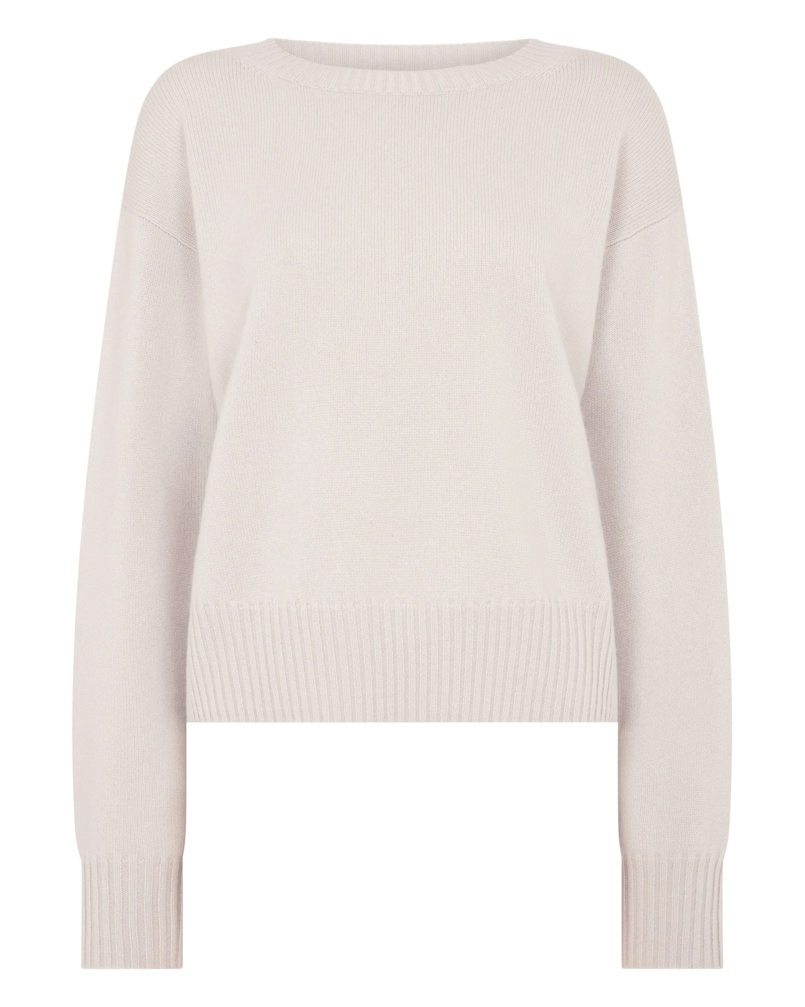 N.Peal Crop Boat Neck Cashmere Jumper in Snow Grey N.Peal Crop Boat Neck Cashmere Jumper in Snow Grey | Sweaters | Luxury Shoes