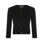 N.Peal Darcie Superfine Cashmere Cropped Cardigan in Black | Cardigan | Luxury Shoes 