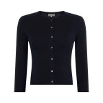 N.Peal Darcie Superfine Cashmere Cropped Cardigan in Navy Blue | Cardigan | Luxury Shoes 