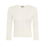 N.Peal Darcie Superfine Cashmere Cropped Cardigan in New Ivory White | Cardigan | Luxury Shoes 