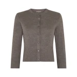 N.Peal Darcie Superfine Cashmere Cropped Cardigan in Pecan Brown | Cardigan | Luxury Shoes 