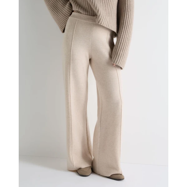 N.Peal Double Face Trousers in Ecru White