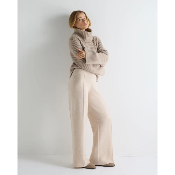 N.Peal Double Face Trousers in Ecru White