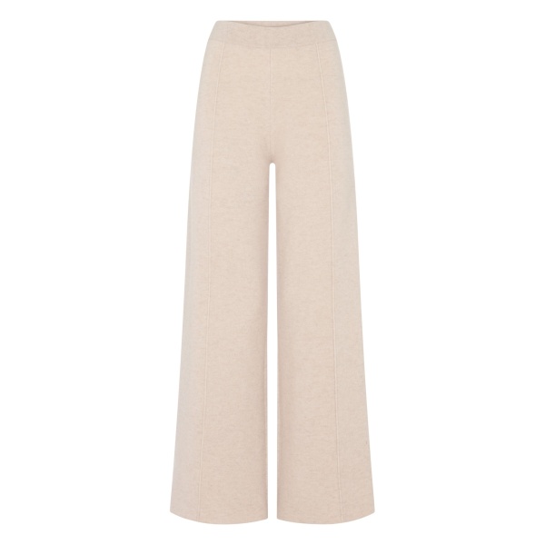 N.Peal Double Face Trousers in Ecru White | Wide leg pants | Luxury Shoes 