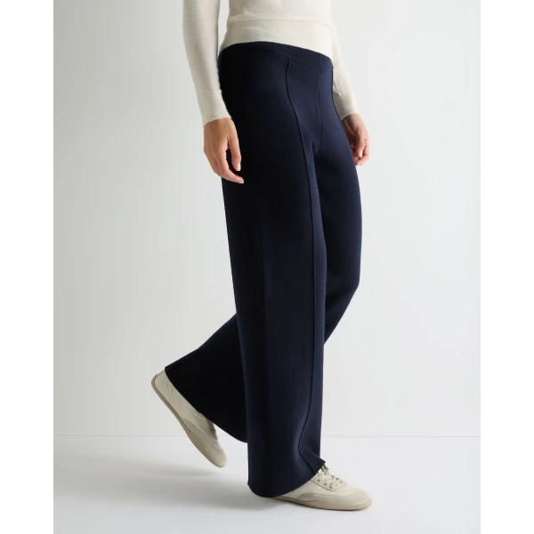 N.Peal Double Face Trousers in Navy Blue