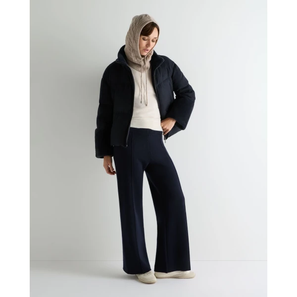 N.Peal Double Face Trousers in Navy Blue
