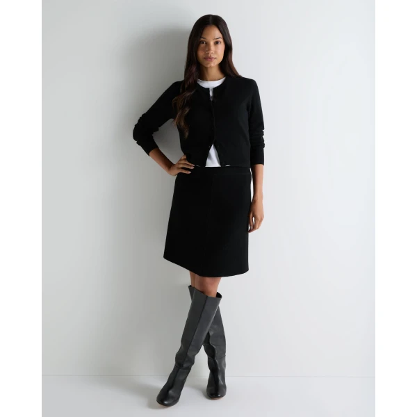 N.Peal Double Faced Mini Skirt in Black