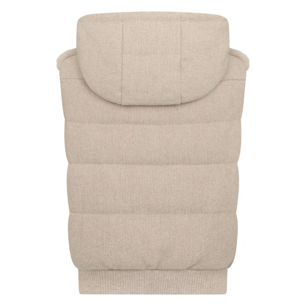 N.Peal Down Gilet With Rex Fur in Beige Brown