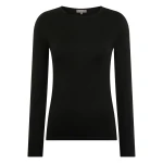 N.Peal Eden Superfine Cashmere Round Neck Top in Black | Long Sleeve | Luxury Shoes 
