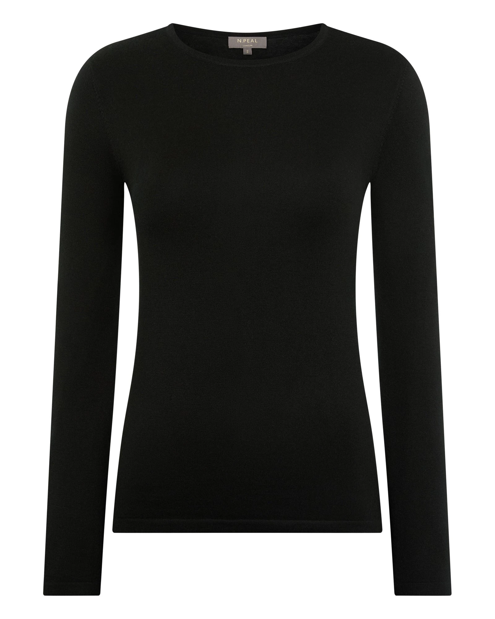 N.Peal Eden Superfine Cashmere Round Neck Top in Black N.Peal Eden Superfine Cashmere Round Neck Top in Black | Long Sleeve | Luxury Shoes