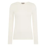 N.Peal Eden Superfine Cashmere Round Neck Top in New Ivory White | Long Sleeve | Luxury Shoes 