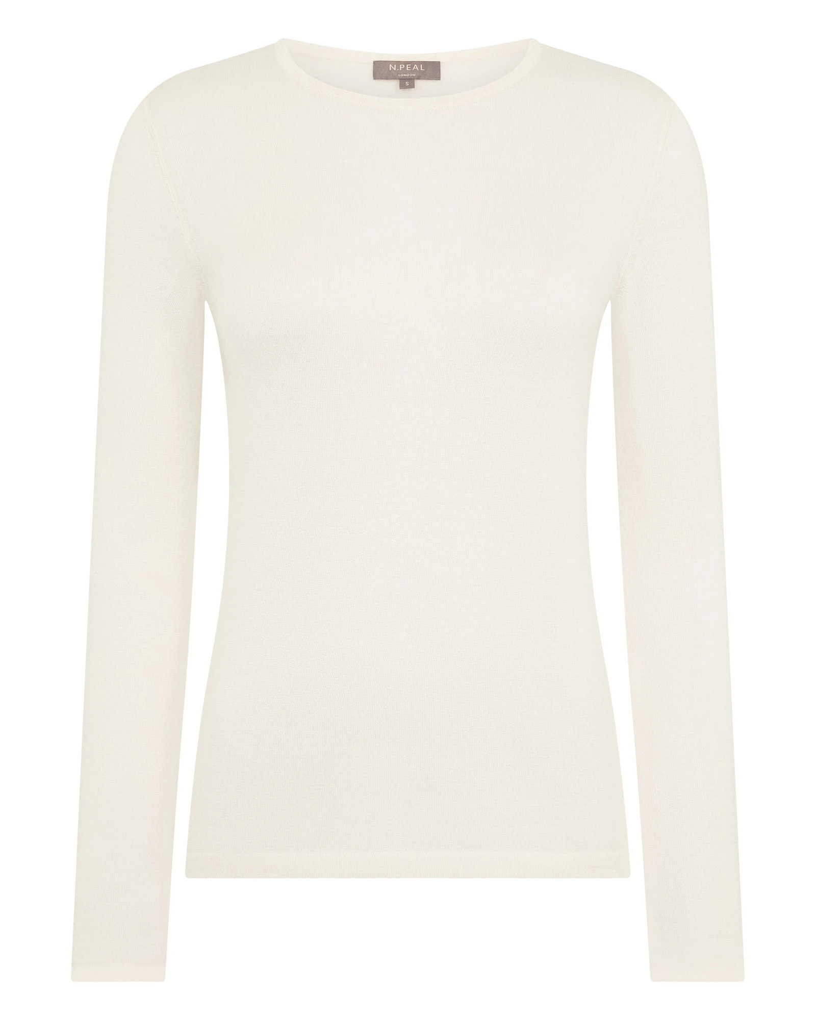 N.Peal Eden Superfine Cashmere Round Neck Top in New Ivory White N.Peal Eden Superfine Cashmere Round Neck Top in New Ivory White | Long Sleeve | Luxury Shoes
