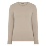 N.Peal Evie Classic Round Neck Cashmere Jumper in Cashew Brown | Sweaters | Luxury Shoes 