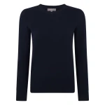 N.Peal Evie Classic Round Neck Cashmere Jumper in Navy Blue | Sweaters | Luxury Shoes 