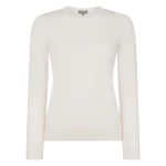N.Peal Evie Classic Round Neck Cashmere Jumper in New Ivory White | Sweaters | Luxury Shoes 