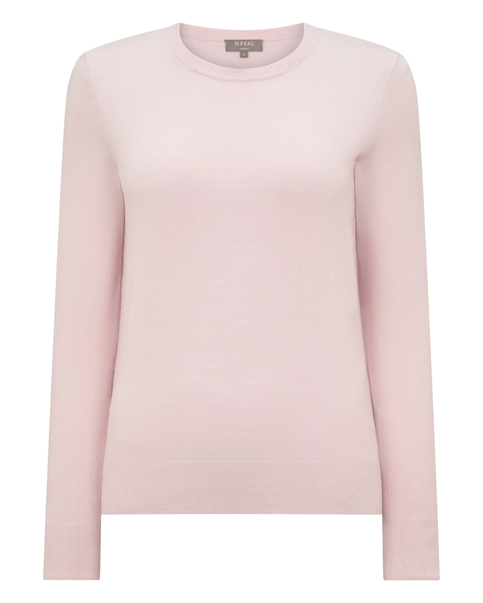 N.Peal Evie Classic Round Neck Cashmere Jumper in Powder Pink N.Peal Evie Classic Round Neck Cashmere Jumper in Powder Pink | Sweaters | Luxury Shoes